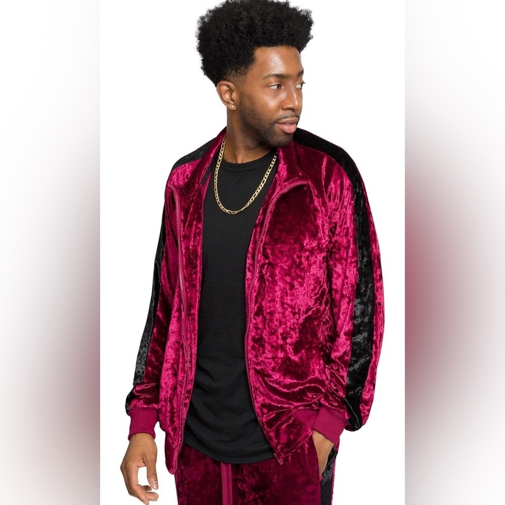 G-Style USA Men's Velour Velvet Jacket -Casual Wear, Gym, and Lounge Size XL NWT